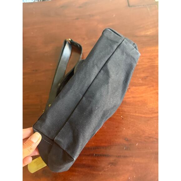 R. Riveter Black Canvas Leather Handbag Crossbody Purse handbag 11 in - Picture 5 of 12
